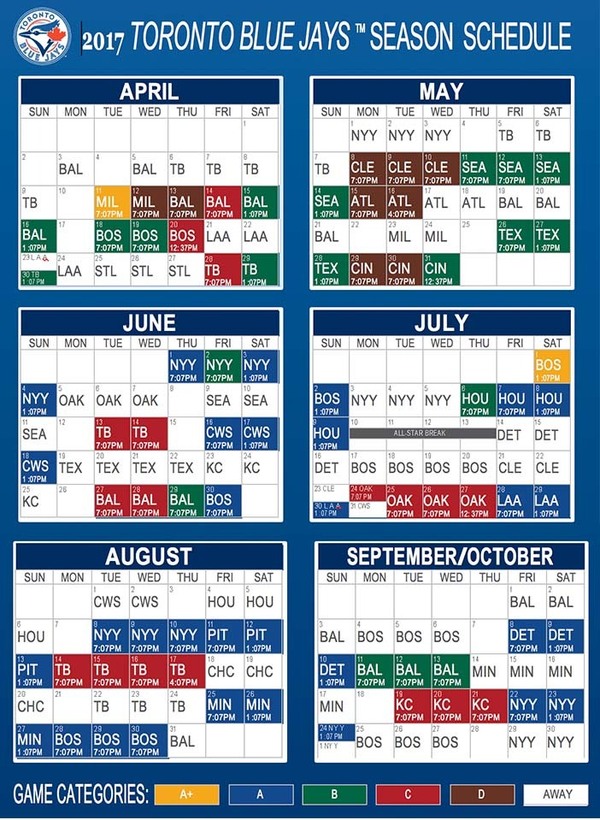 Blue Jays Schedule Calendar View Allis Tierney